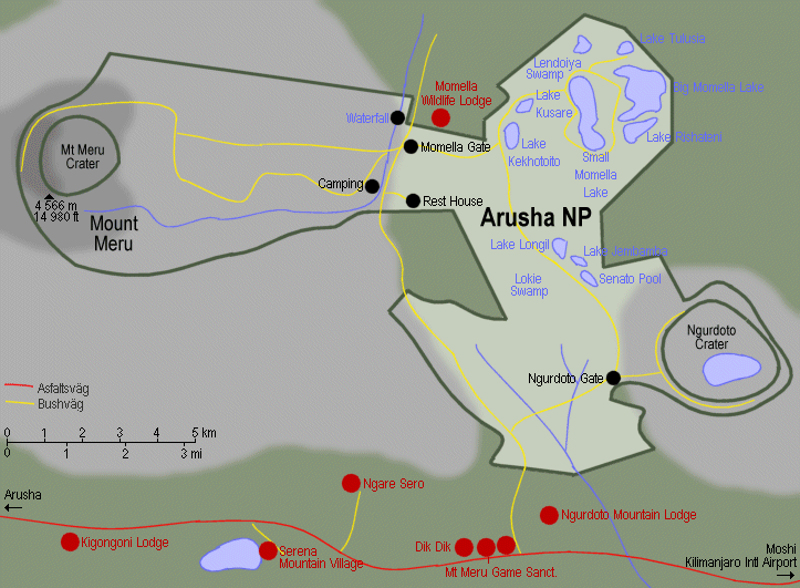 Arusha National Park i Tanzania.