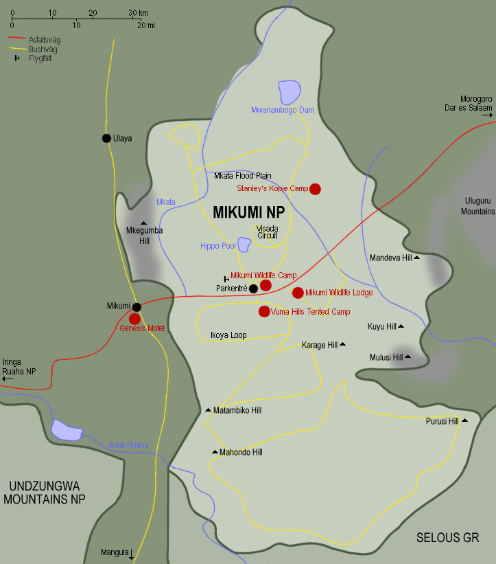 Mikumi National Park i Tanzania.