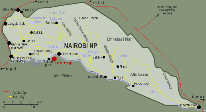Nairobi National Park i Kenya.
