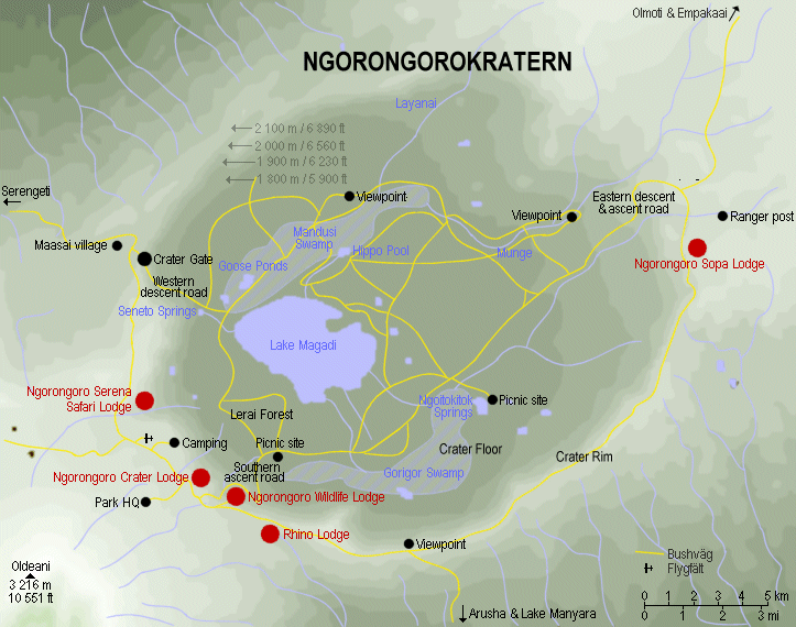 Ngorongorokratern i Tanzania.