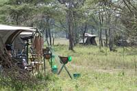 Mobil tltcamp vid berget Oldoinyo Olobaye. (Sdra Serengeti National Park, Tanzania)