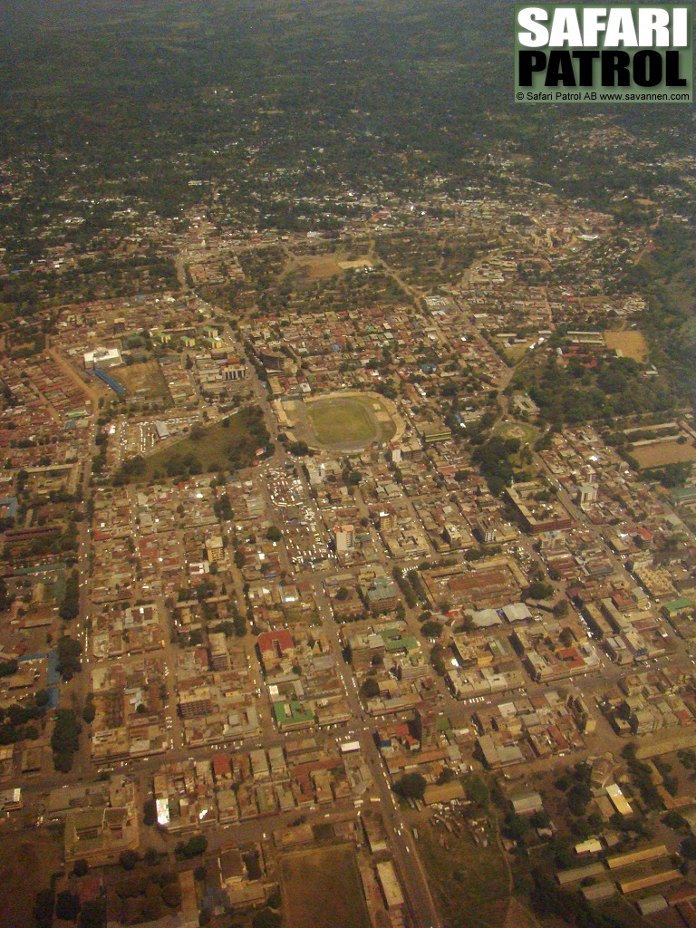 Staden Arusha i norra Tanzania sedd frn luften. (Arusha, Tanzania)