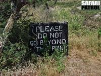 Varningsskylt vid museet i Olduvai. (Ngorongoro Conservation Area, Tanzania)