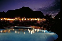 Ras Nungwi Beach Hotel by night.