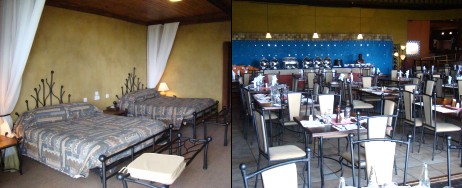 Rum och restaurangen på Serengeti Sopa Lodge.