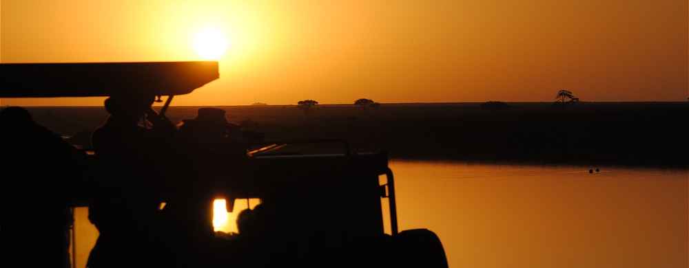 Soluppgång vid Lake Magadi/Lake Moru i Serengeti.