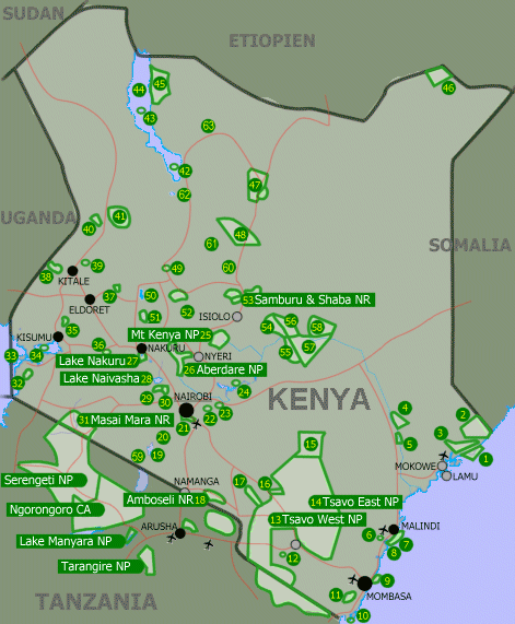 Karta över Kenya