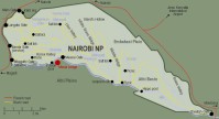 Karta &ouml;ver Nairobi NP.