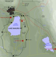 Karta över Lake Nakuru.