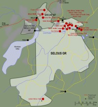Äldre karta över Nyerere/Selous.