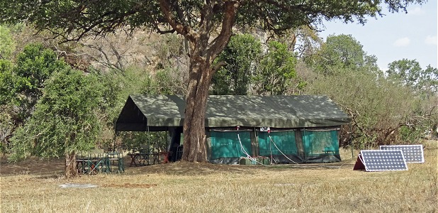 Mobil camp med solceller.