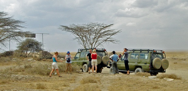 Paus vid gränsen till södra Serengeti i Tanzania.