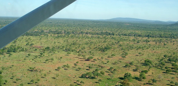 På väg från norra Selous med safariflyg.