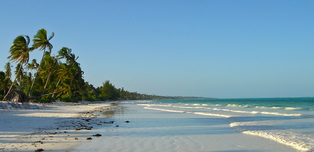 Strand på östra Zanzibar.
