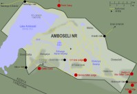 Karta över Amboseli.