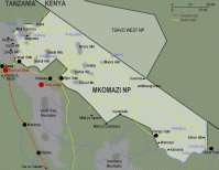 Karta över Mkomazi.