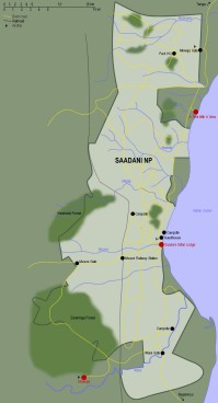 Karta över Saadani.