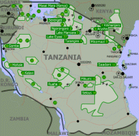 Karta över Tanzania.